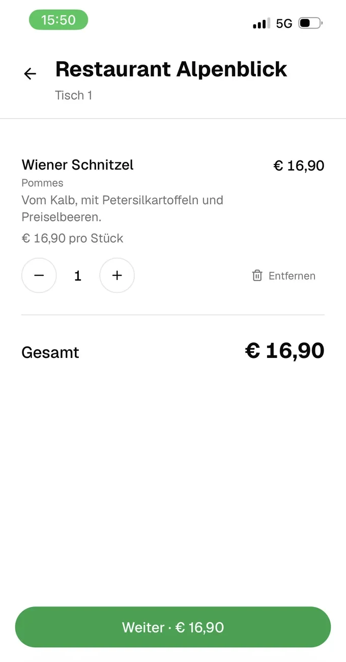 Orderfuchs: Warenkorb mit Mengenwahl